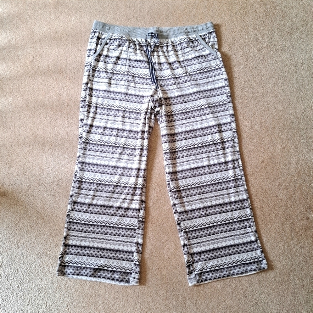 ❤️ Nautica Fleece Pajama Bottoms Womens XL Grey Cozy Soft | Bottoms Only | NWOT